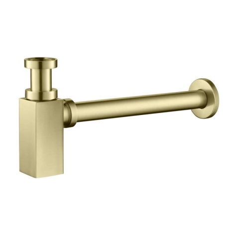 Sifon de scurgere pentru lavoar, pătrat - auriu periat