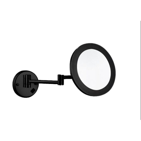 Oglindă cosmetică LED, mărire de 5x, lumină reglabilă (caldă -rece) - negru